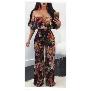 Off Shoulder Floral Jumpsuit 🌸🌻🌼🌺🥀🌷💐💐🌻💐